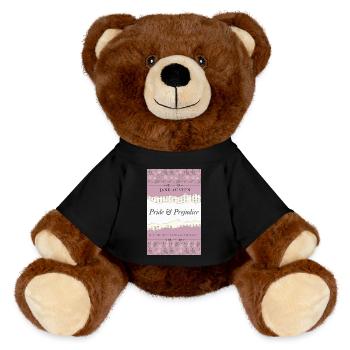 Jane Austen - Pride & Prejudice - MiniFeet® RecycelBär® Teddy Bear Brown - black - Front