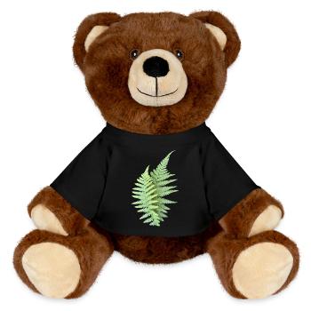 Farn Blätter Farnblätter grün - MiniFeet® RecycelBär® Braun - Schwarz - Vorne