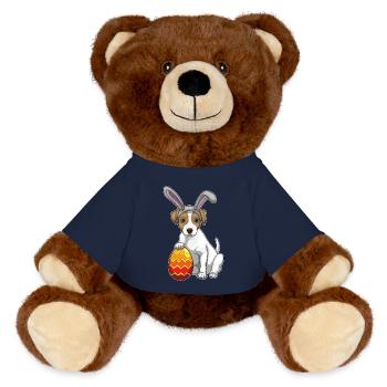 Oreilles de lapin de Pâques de chien - Nounours RecycelBär® marron - bleu marine - Devant