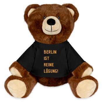 Berlin ist keine Lösung! - Hauptstadt Deutschland - MiniFeet® RecycelBär® Braun - Schwarz - Vorne