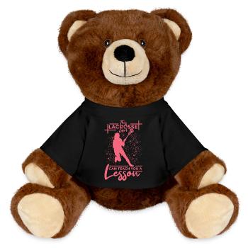 Lacrosse Girl - MiniFeet® RecycelBär® Teddy Bear Brown - black - Front