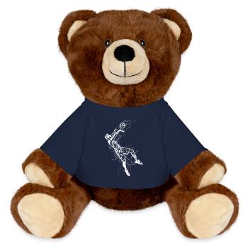 Croquis de joueur de volley-ball - Nounours RecycelBär® marron - bleu marine - Devant