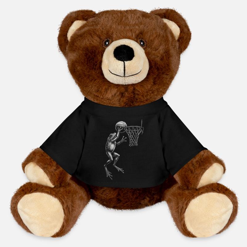 Drôle de grenouille de basket-ball - Nounours RecycelBär® marron - noir