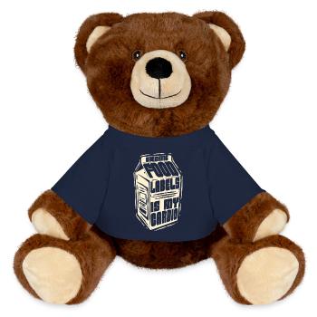 Lactose Intolerant Checking Food Labels - MiniFeet® RecycelBär® Teddy Bear Brown - french navy - Front