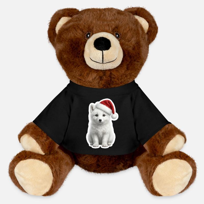 White arctic fox in deep snow - MiniFeet® RecycelBär® Teddy Bear Brown - black