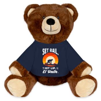 Surfen Surfboarder Bodyboarder - MiniFeet® RecycelBär® Braun - French Navy - Vorne
