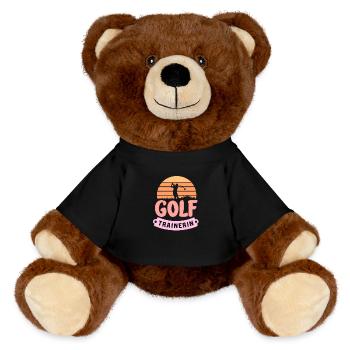 Golf-Trainerin Perfektes Präsent Lehrerin Sport - MiniFeet® RecycelBär® Braun - Schwarz - Vorne