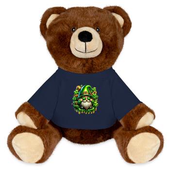 St.Patrick's Day - Gnomes - MiniFeet® RecycelBär® Teddy Bear Brown - french navy - Front