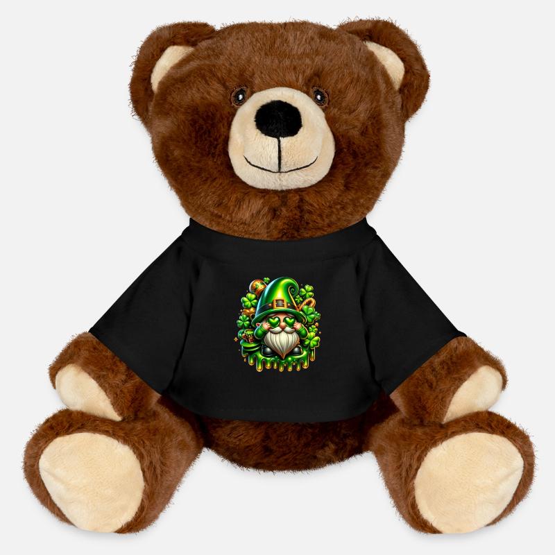 Fête de la Saint-Patrick - Gnomes - Nounours RecycelBär® marron - noir