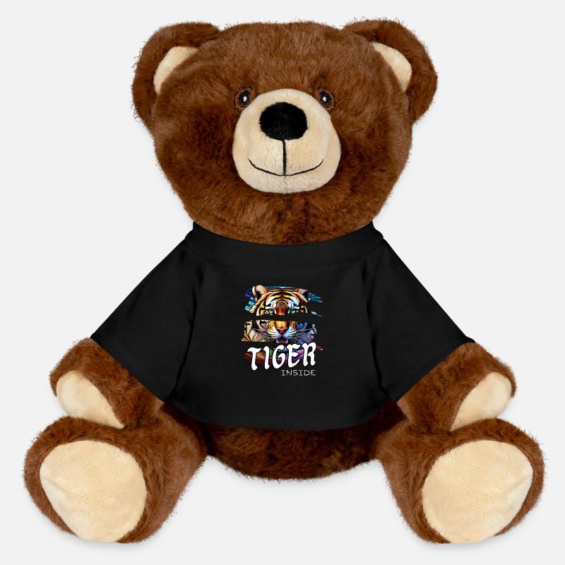 Tiger inside. - MiniFeet® RecycelBär® Teddy Bear Brown - black