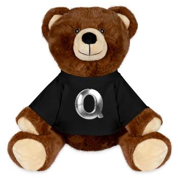 Chrome ,, Q " Metallic - MiniFeet® RecycelBär® Teddy Bear Brown - black - Front