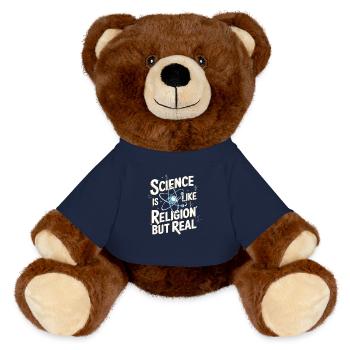 Atheismus Atheist Anti-Religion Agnostiker - MiniFeet® RecycelBär® Braun - French Navy - Vorne