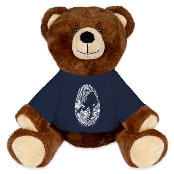 Sauvetage d’empreintes digitales : silhouette de la main secourable - Nounours RecycelBär® marron - bleu marine - Devant