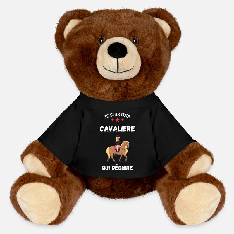 Je suis une cavalière - Nounours RecycelBär® marron - noir