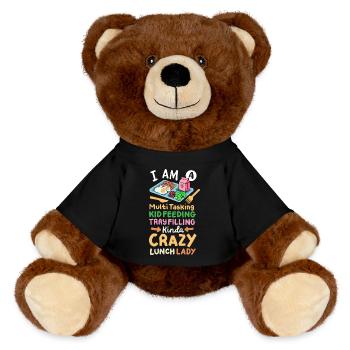 Cafeteria-Crew der Schulkantine - MiniFeet® RecycelBär® Braun - Schwarz - Vorne