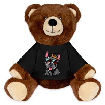 Pitbull King - MiniFeet® RecycelBär® Teddy Bear Brown - black - Front