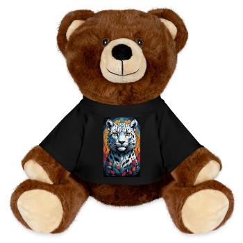 Snow Leopard | Leopard | Predator - MiniFeet® RecycelBär® Teddy Bear Brown - black - Front