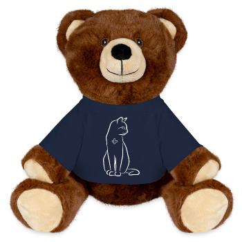 Veterinarian Cat - MiniFeet® RecycelBär® Teddy Bear Brown - french navy - Front