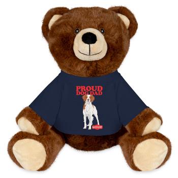 Brittany Dad Epagneul Breton Chien d’arrêt cadeau - Nounours RecycelBär® marron - bleu marine - Devant