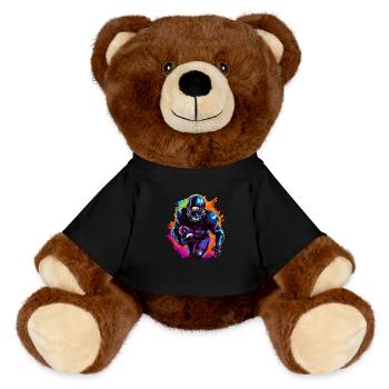 American Football Sports Fans & Football Players - MiniFeet® RecycelBär® Teddy Bear Brown - black - Front