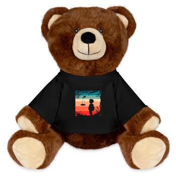 Bird Feeding - MiniFeet® RecycelBär® Teddy Bear Brown - black - Front
