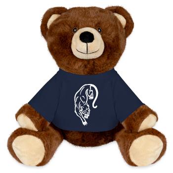 Weiße Panther-Silhouette - MiniFeet® RecycelBär® Braun - French Navy - Vorne