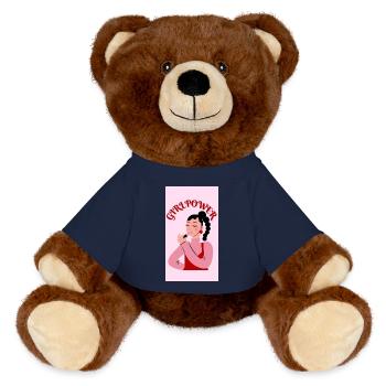 Le pouvoir des filles - Nounours RecycelBär® marron - bleu marine - Devant