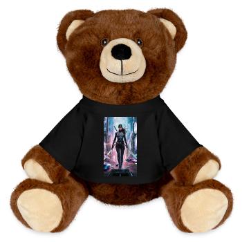 Ninja-Superhero - MiniFeet® RecycelBär® Braun - Schwarz - Vorne