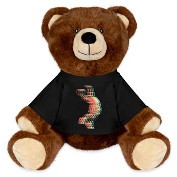 Basketball Slam Dunking Retro - MiniFeet® RecycelBär® Teddy Bear Brown - black - Front