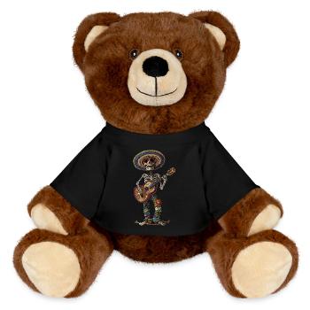 Ukulele Mexikanisches Skelett - MiniFeet® RecycelBär® Braun - Schwarz - Vorne
