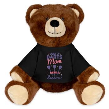 Darts player mother - MiniFeet® RecycelBär® Teddy Bear Brown - black - Front