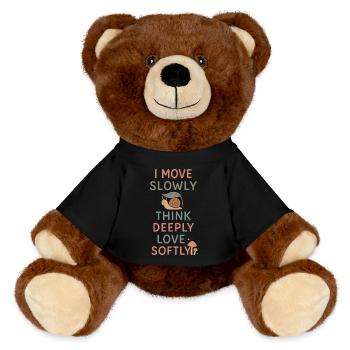 Neurodivergent introvert - MiniFeet® RecycelBär® Teddy Bear Brown - black - Front