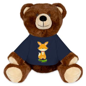 Fox Bow Tie - MiniFeet® RecycelBär® Teddy Bear Brown - french navy - Front