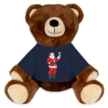 Père Noël Noël Noël cloche de Noël - Nounours RecycelBär® marron - bleu marine - Devant