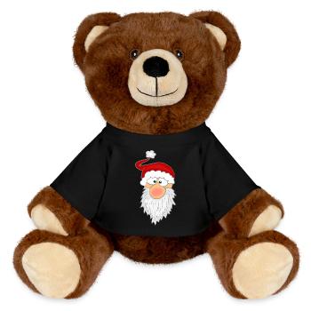 Visage du Père Noël - Nounours RecycelBär® marron - noir - Devant