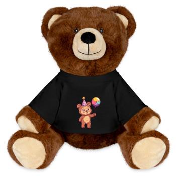 Bjørnebursdag tegneserie - MiniFeet® RecycelBär® brun - svart - Foran