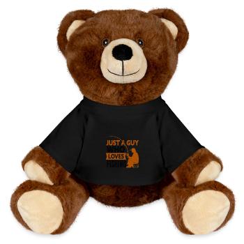 Angler Fishing Hook Fishing Rod Sport Fisherman - MiniFeet® RecycelBär® Teddy Bear Brown - black - Front