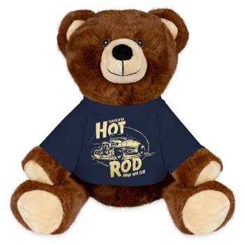 Garage Hot Rod V8 - Nounours RecycelBär® marron - bleu marine - Devant