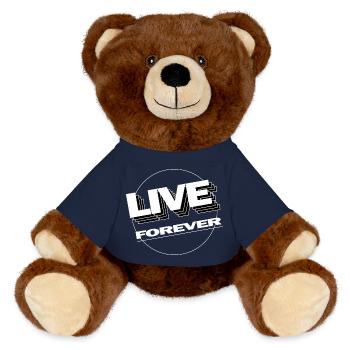 LIVE FOREVER - MiniFeet® RecycelBär® Teddy Bear Brown - french navy - Front