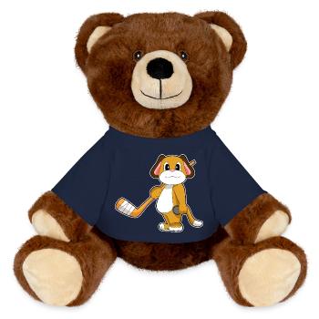 Hund Eishockey Eishockeyschläger - MiniFeet® RecycelBär® Braun - French Navy - Vorne