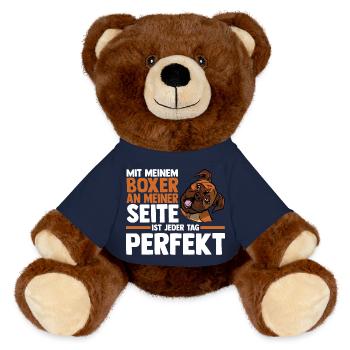 Hund Deutscher Boxer - MiniFeet® RecycelBär® Braun - French Navy - Vorne