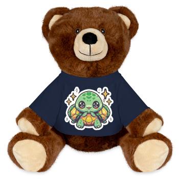 Schildkröten-Liebhaber - MiniFeet® RecycelBär® Braun - French Navy - Vorne