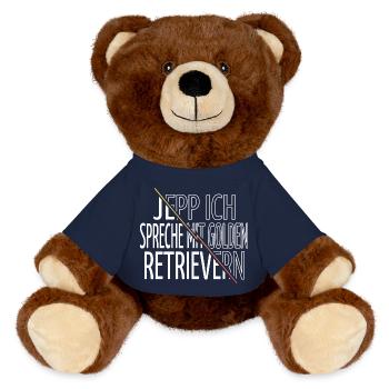 Noël drôle terrier humour caniche chiot - Nounours RecycelBär® marron - bleu marine - Devant