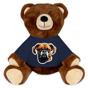 Boxer head - MiniFeet® RecycelBär® Teddy Bear Brown - french navy - Front