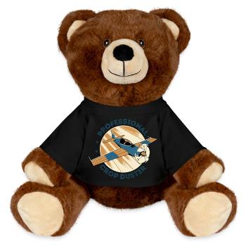 Professioneller Crop Duster Pilot, Antenne - MiniFeet® RecycelBär® Braun - Schwarz - Vorne