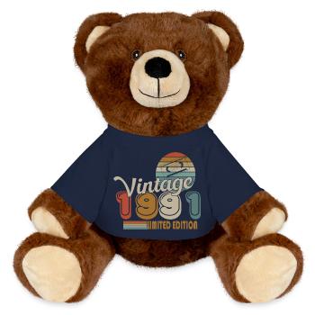 1991 - MiniFeet® RecycelBär® Teddy Bear Brown - french navy - Front