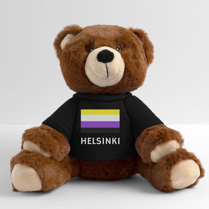 Non binary Pride Flag Helsinki MiniFeet® RecycelBär® Teddy Bear Brown