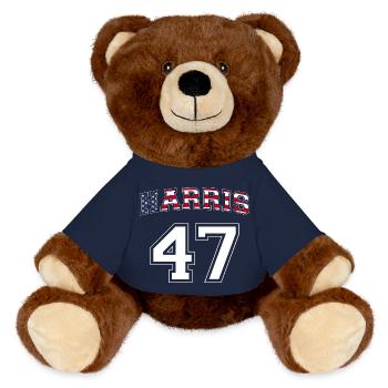 Harris 47th president - Kamala Harris 2024 For - MiniFeet® RecycelBär® Teddy Bear Brown - french navy - Front