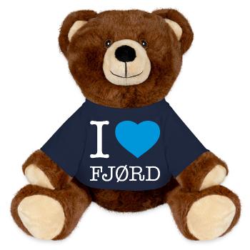I LOVE FJORD - MiniFeet® RecycelBär® Teddy Bear Brown - french navy - Front
