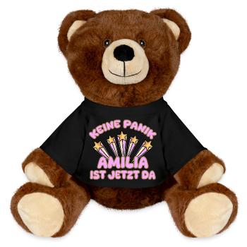 Nom de femme Amilia - Nounours RecycelBär® marron - noir - Devant